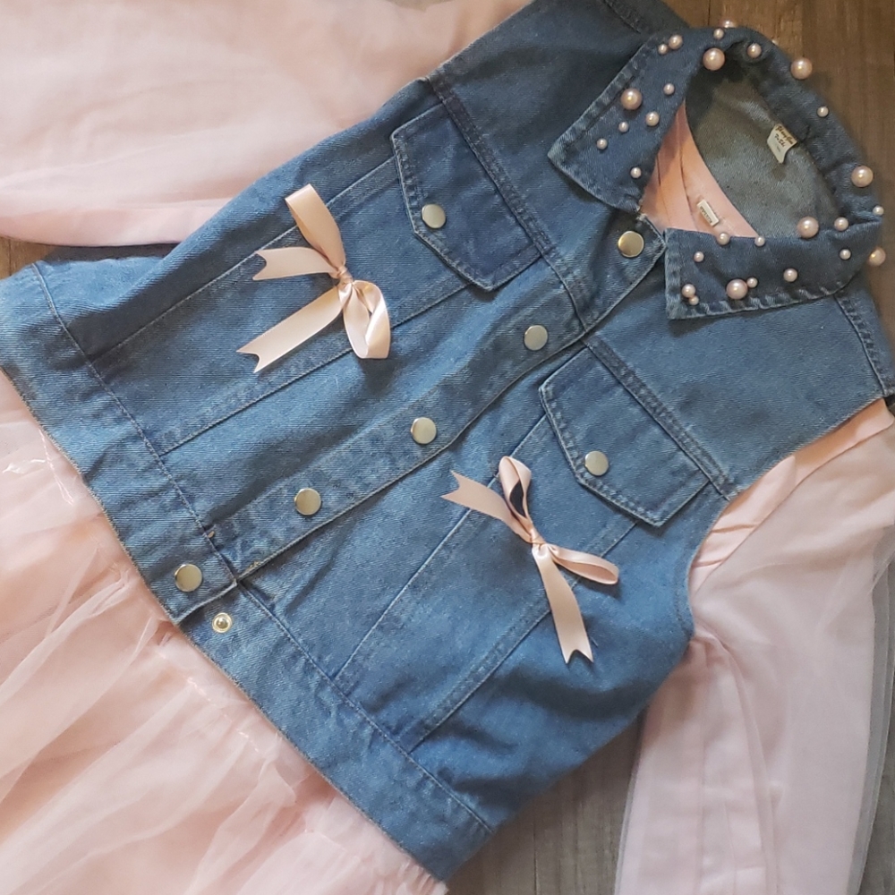 NWT! Dress w/ denim vests in STOCK!! Multiple sizes